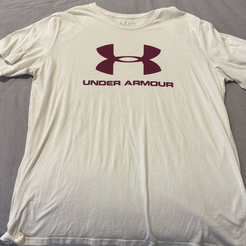 Under Armour White UA Logo Short Sleeve Tee T Shirt XXL NEW